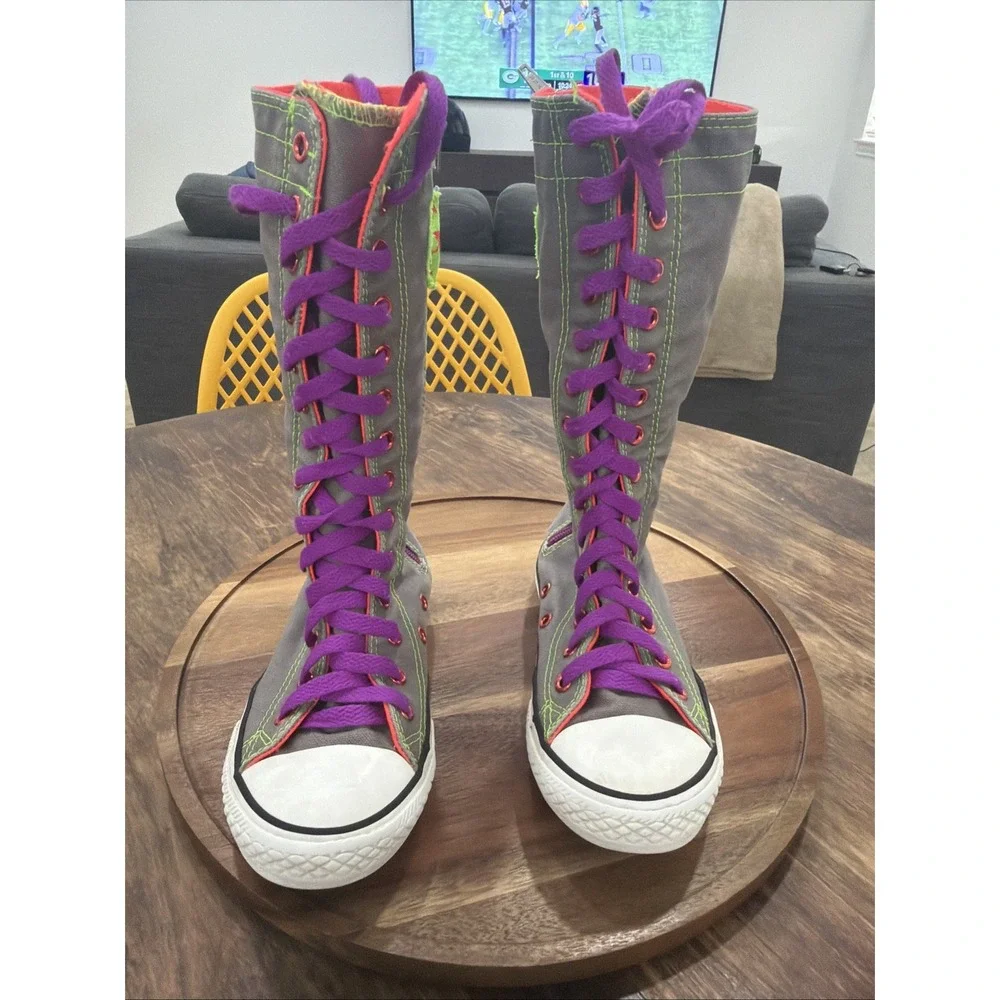 Rare Converse XX-Hi Sneakers Junior Kids Size 1 Knee High Canvas Boots A12756C